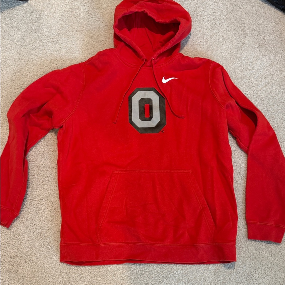 Nike Red Ohio State Pullover Hoodie with 'O' Logo